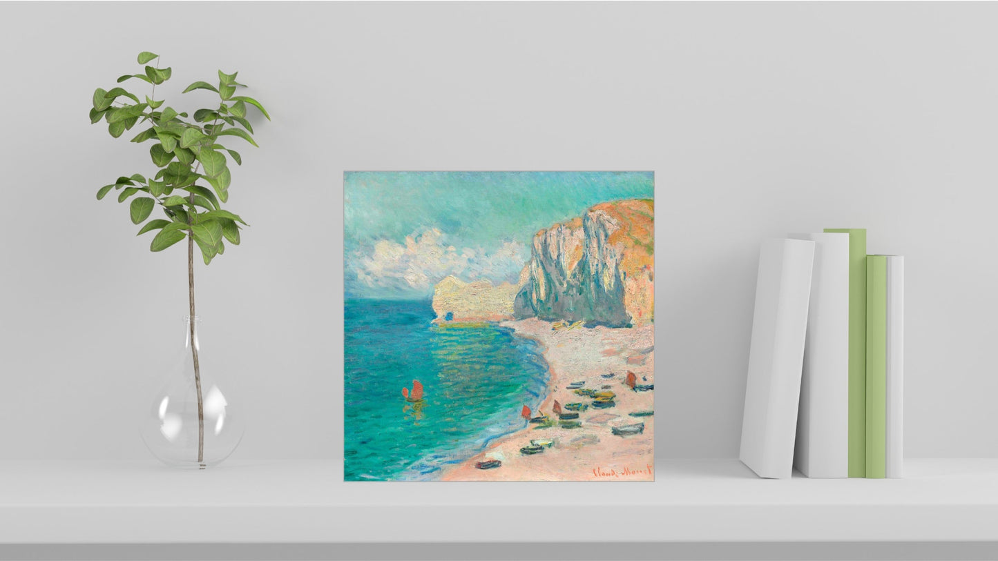 Claude Monet Display Tiles - The Beach and the Falaise d'Amont (1885)