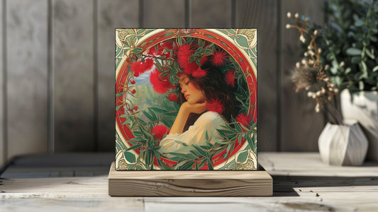 Native Australian Flora Series - Bottlebrush (Alphonse Mucha Tribute)