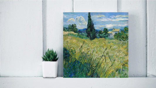 Vincent van Gogh Display Tiles - Green Wheat Field with Cypress (1889)