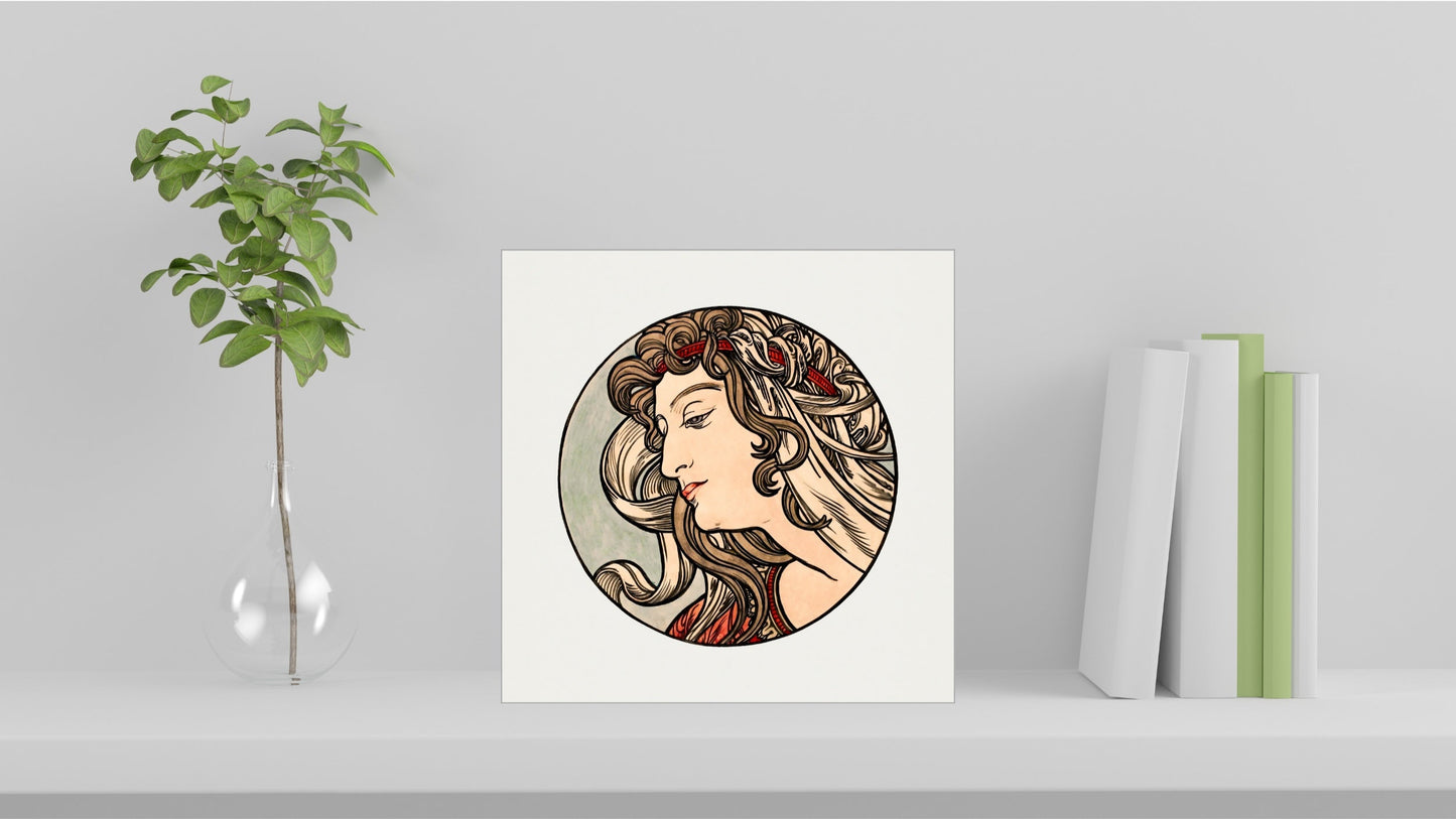 Alphonse Mucha Display Tiles - Stained Glass Window for the Facade of the Fouquet Boutique (1899) [3 of 9]