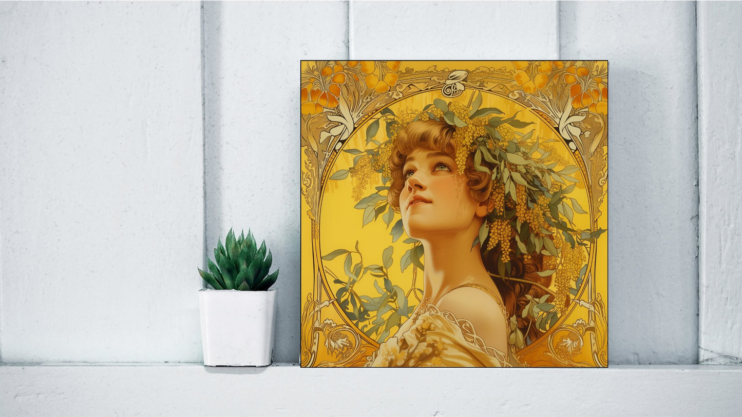 Native Australian Flora Series - Golden Wattle (Alphonse Mucha Tribute)
