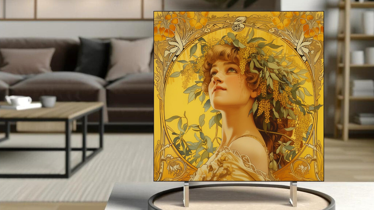 Native Australian Flora Series - Golden Wattle (Alphonse Mucha Tribute)