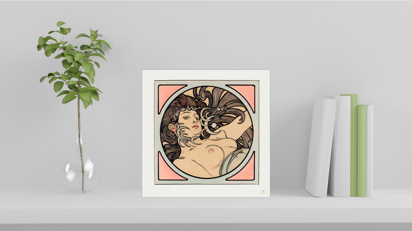 Alphonse Mucha Display Tiles - Stained Glass Window for the Facade of the Fouquet Boutique (1899) [5 of 9]