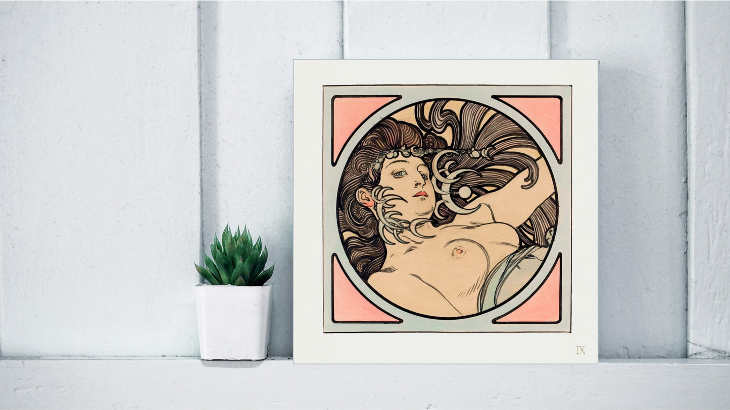 Alphonse Mucha Display Tiles - Stained Glass Window for the Facade of the Fouquet Boutique (1899) [5 of 9]