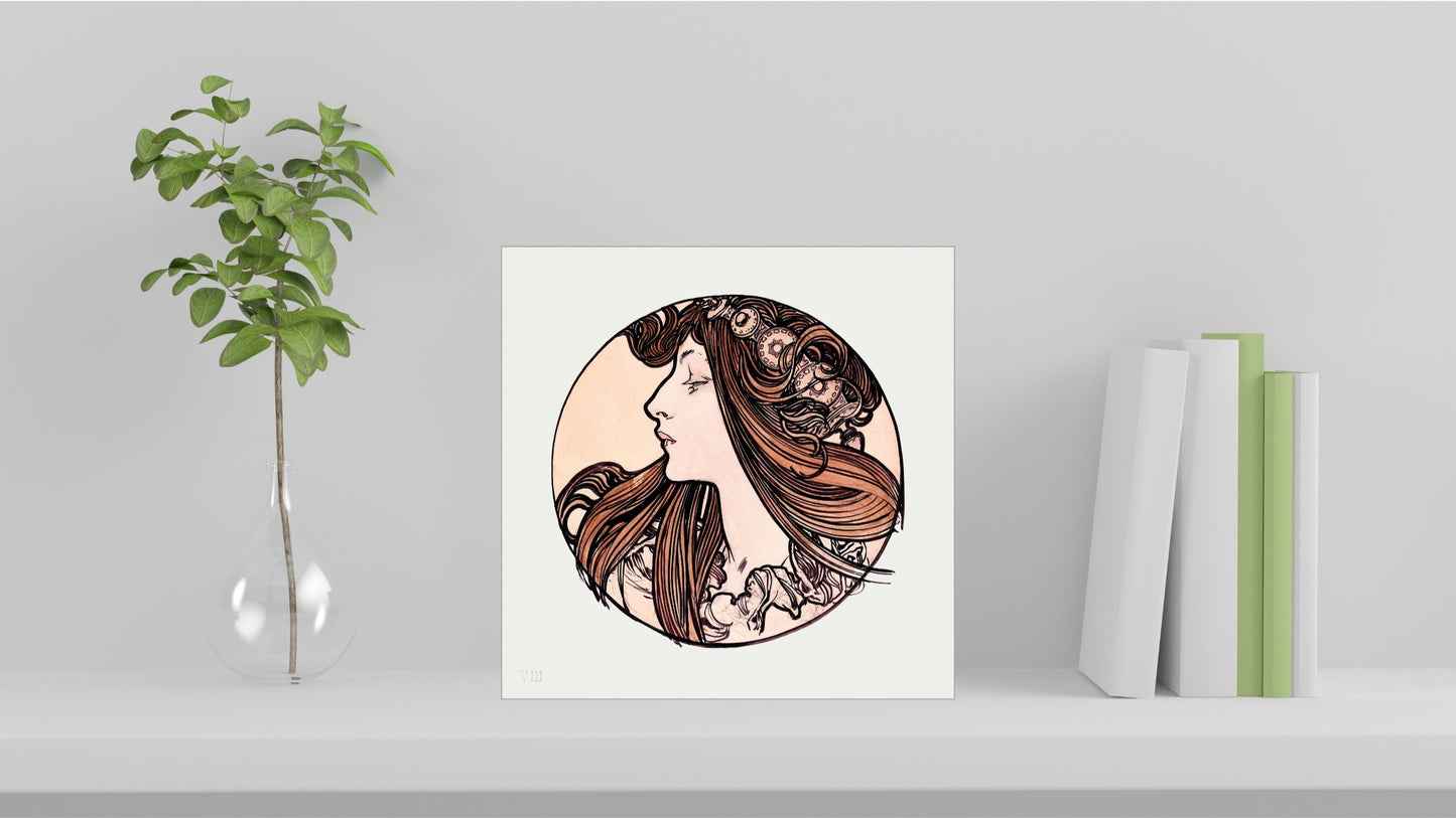 Alphonse Mucha Display Tiles - Stained Glass Window for the Facade of the Fouquet Boutique (1899) [7 of 9]