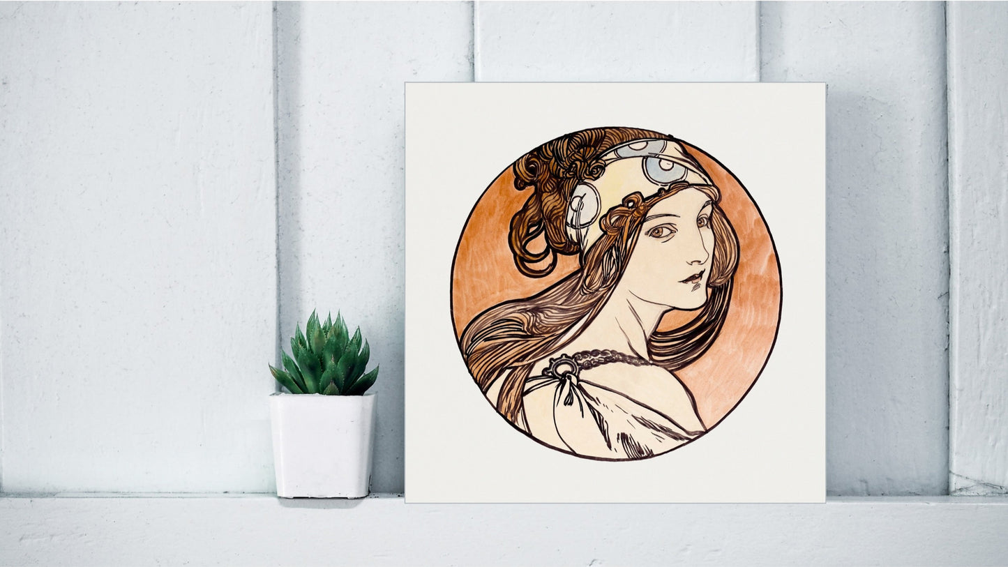 Alphonse Mucha Display Tiles - Stained Glass Window for the Facade of the Fouquet Boutique (1899) [9 of 9]