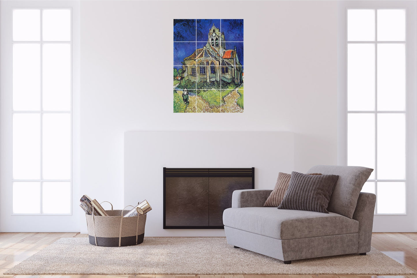 Vincent van Gogh Original Art Murals - The Church at Auvers (1890)