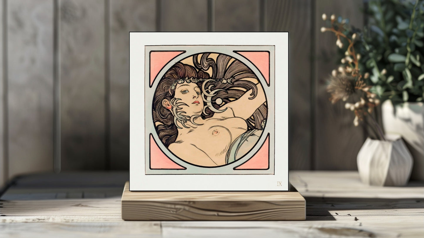 Alphonse Mucha Display Tiles - Stained Glass Window for the Facade of the Fouquet Boutique (1899) [5 of 9]