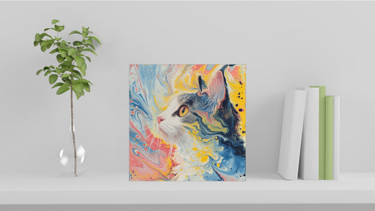 Animal Marbling Portrait Series (Vivid Colour) - Cat