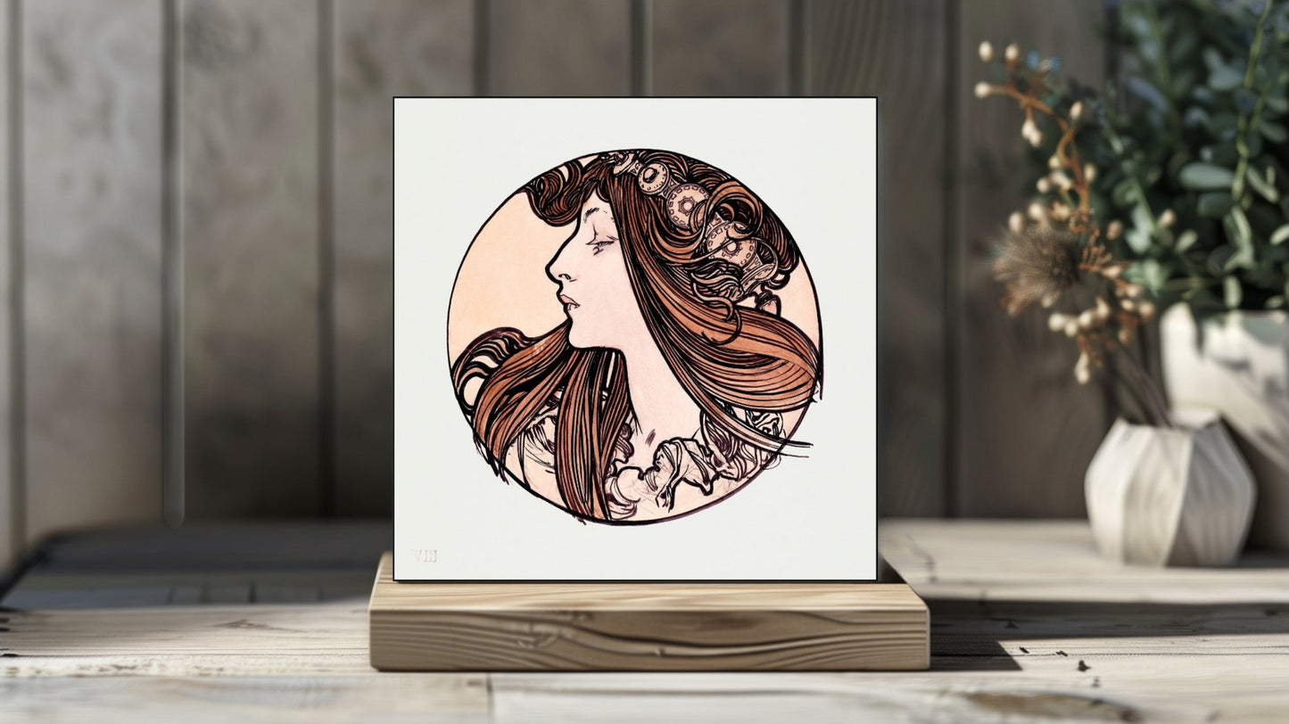 Alphonse Mucha Display Tiles - Stained Glass Window for the Facade of the Fouquet Boutique (1899) [7 of 9]