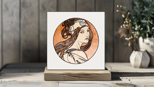 Alphonse Mucha Display Tiles - Stained Glass Window for the Facade of the Fouquet Boutique (1899) [9 of 9]