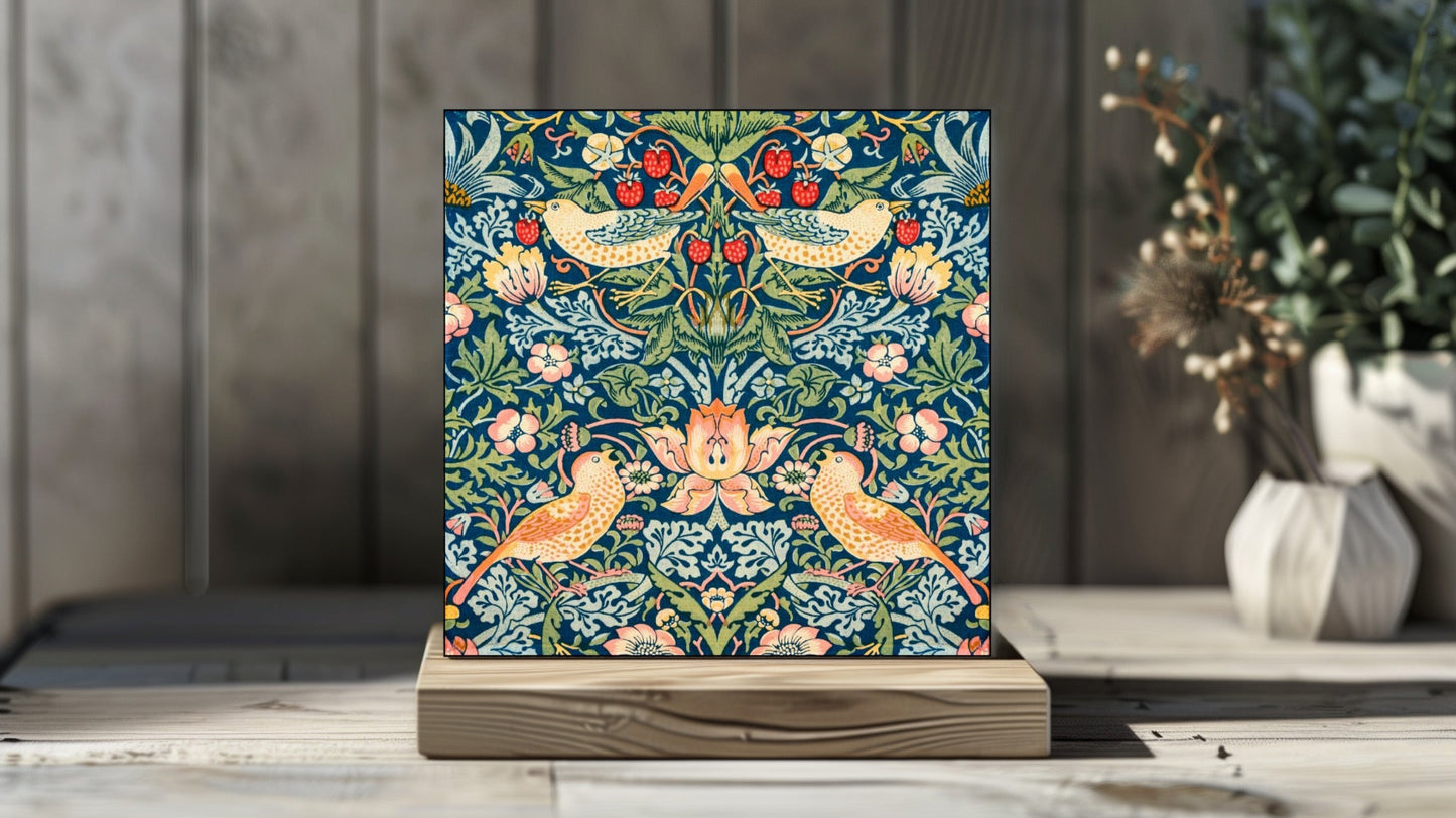 William Morris Display Tiles - Strawberry Thief (1883)
